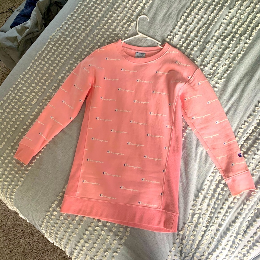 Champion long sweatshirt reverse weave pink